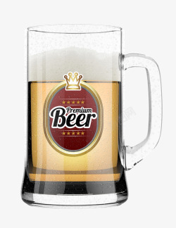 透明啤酒杯样机素材