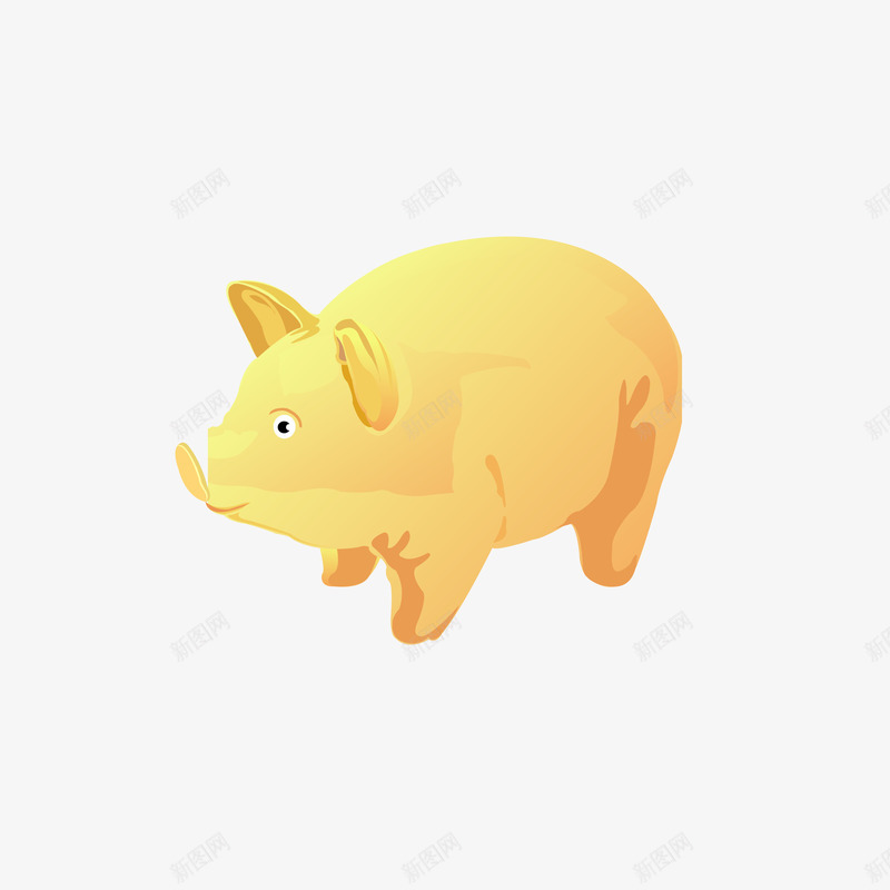 黄色猪矢量图图标ai_新图网 https://ixintu.com UI 动物 卡通 图标 手绘 猪 矢量图