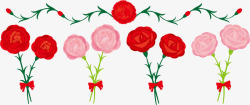 妈妈快乐红色母亲节美丽康乃馨高清图片
