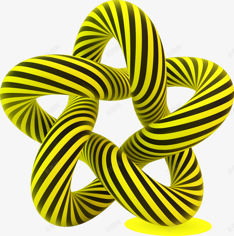 3d立体花朵矢量图ai免抠素材_新图网 https://ixintu.com 3d 条纹 立体 花朵 黄色 矢量图