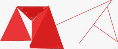 红色不规则三角形png免抠素材_新图网 https://ixintu.com 三角形 不规则 红色