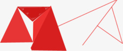 红色不规则三角形素材