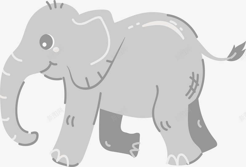 灰色可爱大象png免抠素材_新图网 https://ixintu.com 卡通大象 可爱的大象 大象 散步的大象 灰色大象 矢量png