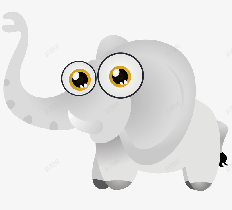 卡通小象矢量图ai免抠素材_新图网 https://ixintu.com 卡通 卡通动物 可爱 大象 小象 白色的小象 矢量图