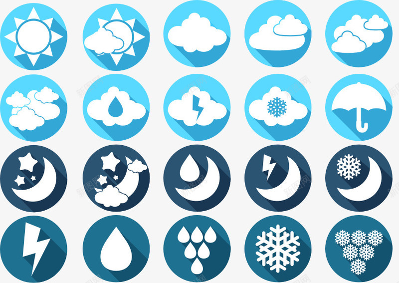 天气类型图标png_新图网 https://ixintu.com APP UI设计 图标 天气类型