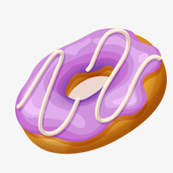 紫色的卡通甜甜圈矢量图素材