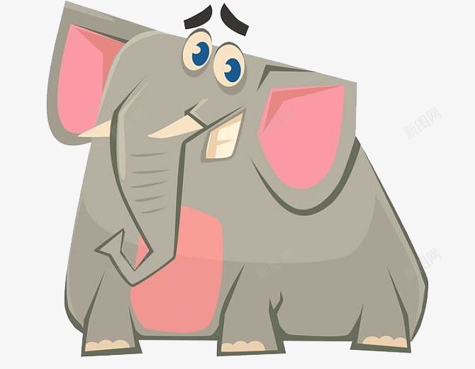 数字几何卡通大笨象png免抠素材_新图网 https://ixintu.com 免抠 几何 卡通版 大笨象 大象 大象鼻 简笔画