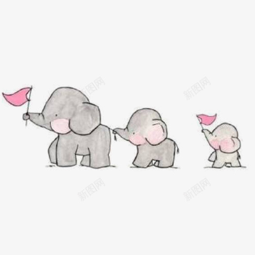 彩绘大象png免抠素材_新图网 https://ixintu.com 三只小象 彩绘 彩绘动物 绘画