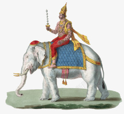 骑着大象的武士素材