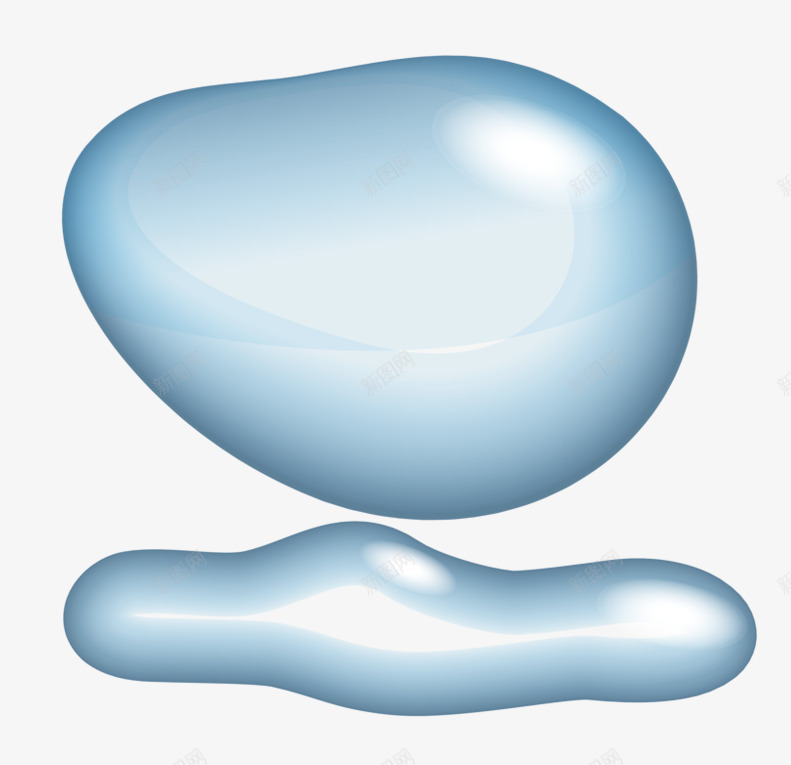 不规则形状的水滴png免抠素材_新图网 https://ixintu.com 卡通 水滴 水滴型 水珠 蓝色