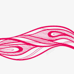波浪红色手绘波纹线条高清图片