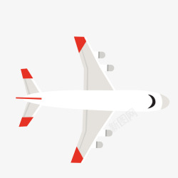 民用客机灰红色飞行的民用客机矢量图高清图片