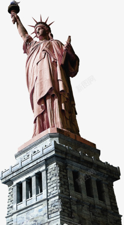 红色大气自由女神像装饰图案素材