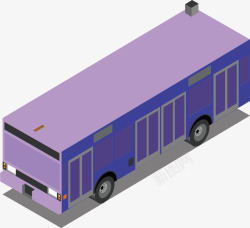 公交汽车顶视图案矢量图素材