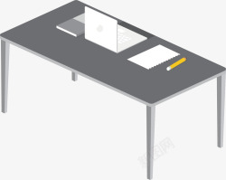 褐色的手绘桌子与凳子灰色的桌子矢量图高清图片