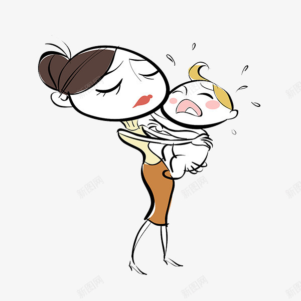 妈妈抱着哭闹的孩子png免抠素材_新图网 https://ixintu.com 伤心 哭闹 哭闹的孩子 妈妈抱着孩子