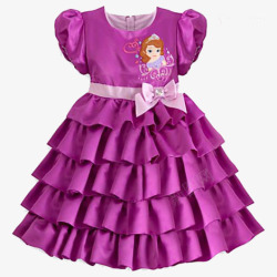 女童装紫色的小裙子高清图片