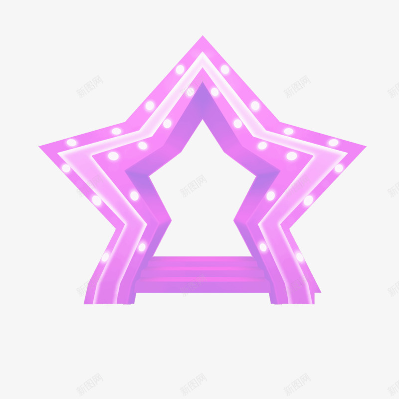 紫色五角星png免抠素材_新图网 https://ixintu.com 发光 店铺装饰 酷炫 闪亮