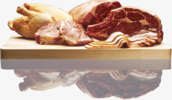 各种肉在案板上带反光素材