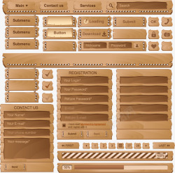 木板样式网站界面素材