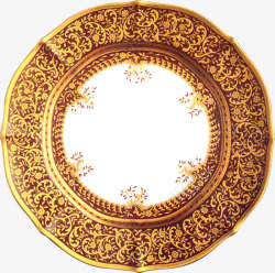 古典花纹圆形瓷器素材