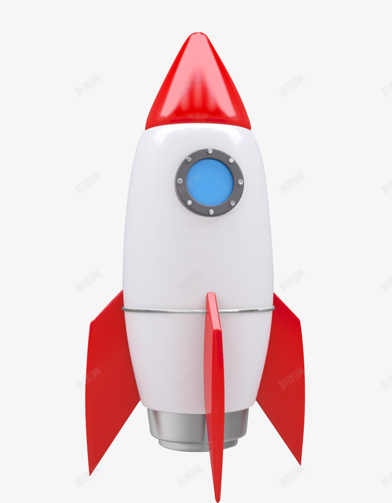 3D火箭模型元素png免抠素材_新图网 https://ixintu.com 3D模型 卡通火箭 火箭 红色火箭