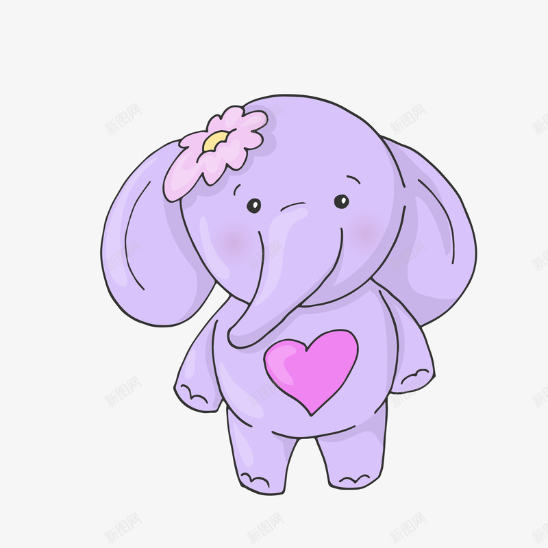 紫色站立的卡通大象矢量图ai免抠素材_新图网 https://ixintu.com 卡通大象 大象 站立 站立大象 紫色 紫色大象 矢量图