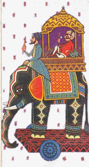 印度风情贵族与大象png免抠素材_新图网 https://ixintu.com 卡通手绘 印度 大象 贵族