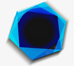 蓝色六边形不规则颜色素材