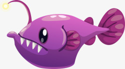 紫色小鱼紫色卡通灯笼鱼高清图片