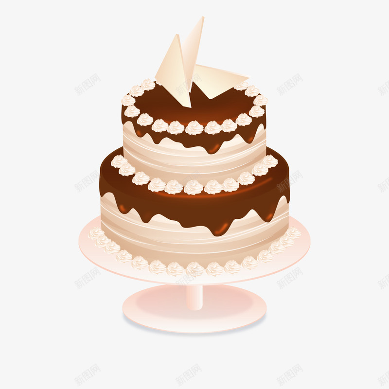 3D双层蛋糕矢量图ai免抠素材_新图网 https://ixintu.com PNG免抠图下载 奶油蛋糕 巧克力 甜点 生日蛋糕 装饰 矢量图