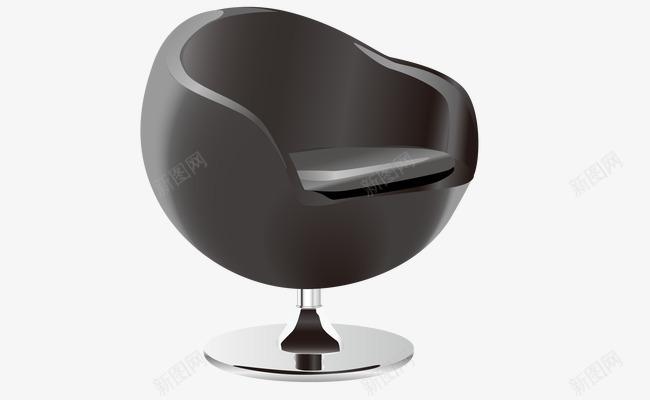 3D黑色椅子矢量图ai免抠素材_新图网 https://ixintu.com 3D椅子 家具节 黑色 矢量图