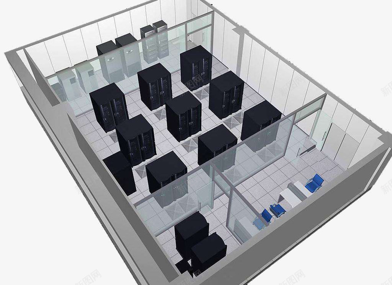 机房鸟瞰图png免抠素材_新图网 https://ixintu.com ps鸟瞰群 手绘 机房 灰色 网络机房 鸟瞰图