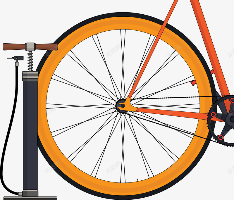 手绘自行车轮胎打气筒矢量图ai免抠素材_新图网 https://ixintu.com 单车 卡通自行车 手绘自行车矢量 打气筒 自行车 自行车手绘 轮胎 非机动车 矢量图