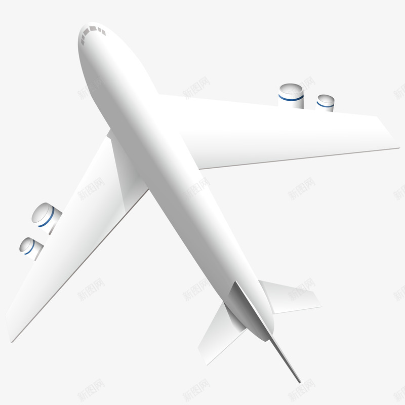 卡通白色3D立体飞机png免抠素材_新图网 https://ixintu.com 天空 机场 简图 翅膀 航行 起飞 飞机 飞行