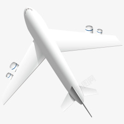 起飞飞机卡通白色3D立体飞机高清图片