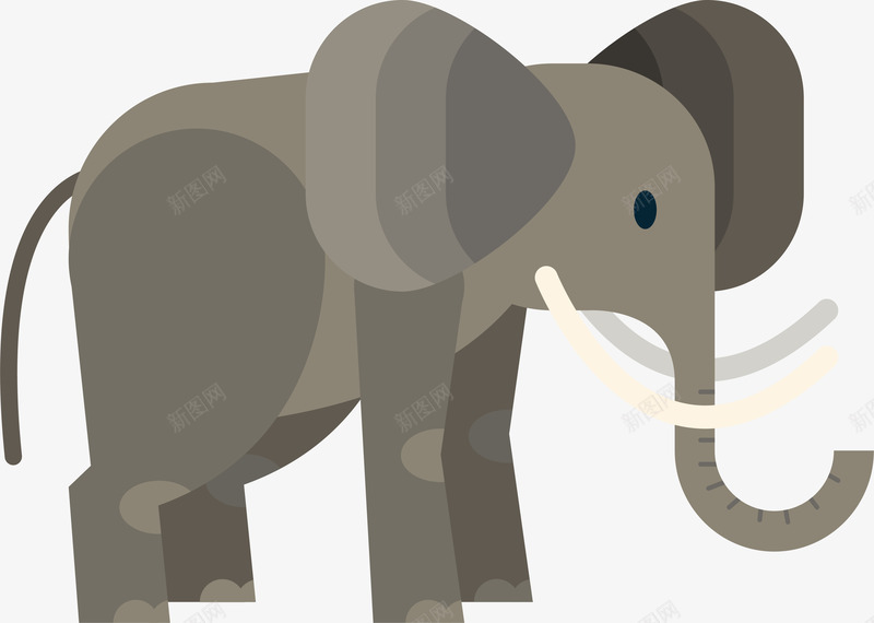 卡通大象png免抠素材_新图网 https://ixintu.com 动物 卡通 大象 庞然大物 手绘 精美 象牙