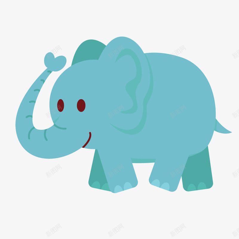扁平动物蓝色大象矢量图ai免抠素材_新图网 https://ixintu.com 动物 大象 扁平 扁平动物 蓝色 矢量图
