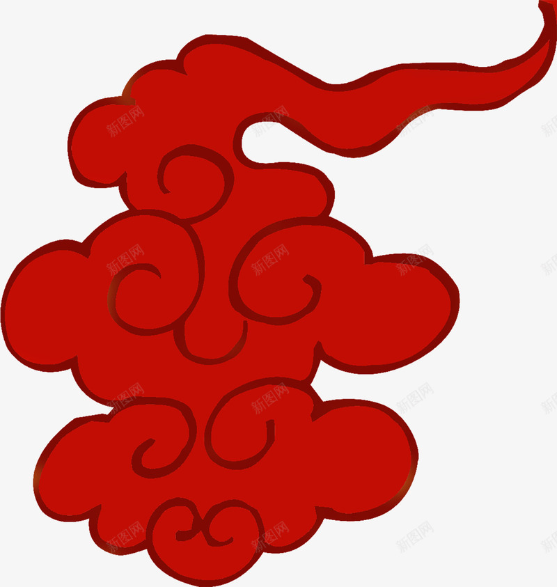 中国风红色云纹png免抠素材_新图网 https://ixintu.com 中国风 云纹 图案 大气的 手绘的 红色云纹 红色的 装饰