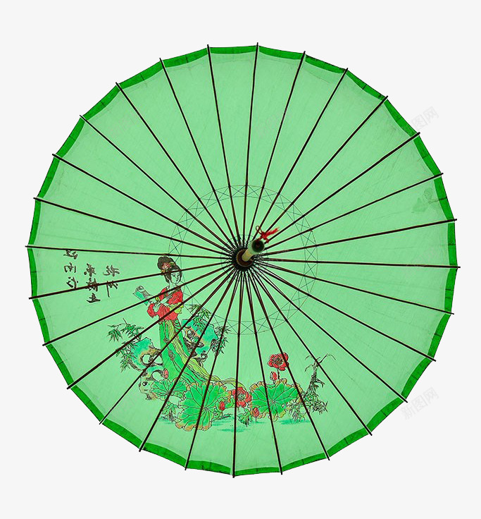 绿色伞特写png免抠素材_新图网 https://ixintu.com 古典风格 实物 工艺品 平和 旧式 清新 纸伞 绿色伞特写 老
