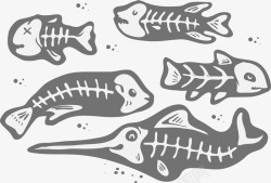 鱼骨图形式灰色鱼骨矢量图高清图片