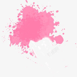 粉色不规则彩色水墨迹素材