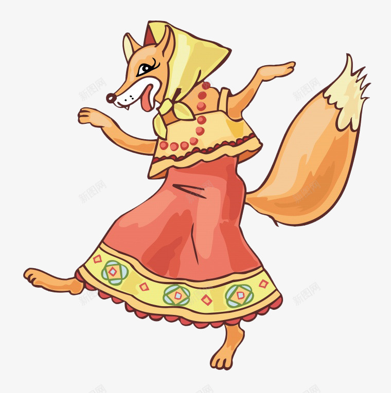 穿着裙子的狐妈妈png免抠素材_新图网 https://ixintu.com 卡通 可爱 妈妈 狐狸 裙子