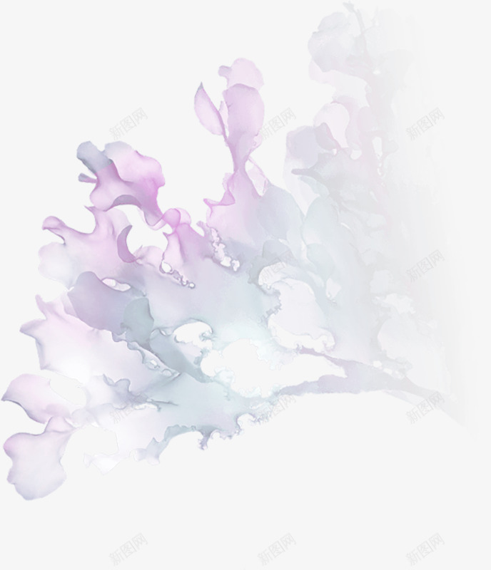 紫色晕染装饰元素png免抠素材_新图网 https://ixintu.com 水彩 艺术效果 花朵 装饰