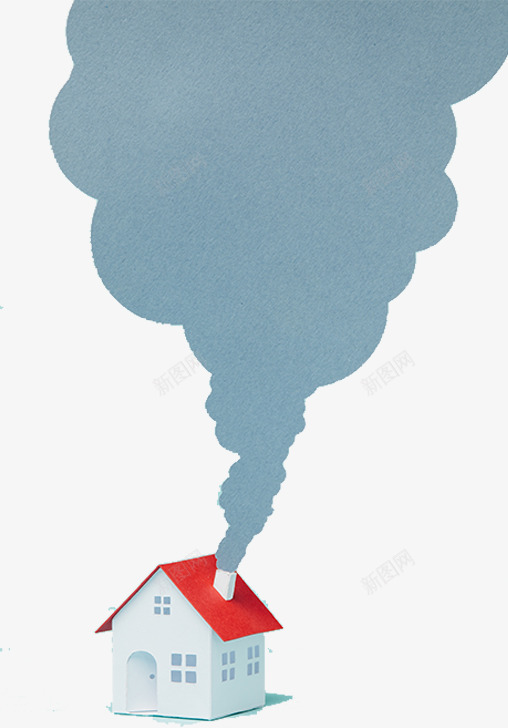 大气污染png免抠素材_新图网 https://ixintu.com 房子 插画 空气污染 黑烟