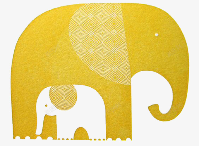大象小象png免抠素材_新图网 https://ixintu.com 大象 小象 重叠 金色