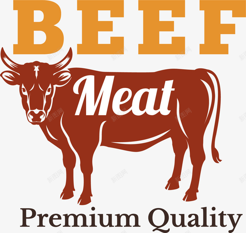 牛肉餐饮标签png免抠素材_新图网 https://ixintu.com BEEF 卡通 标签 烤肉烧烤 牛肉 矢量图案 餐饮