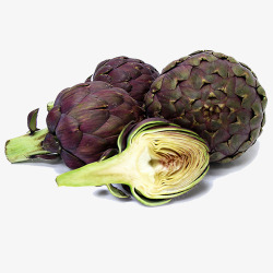 绿色蔬菜海报紫色简约装饰洋蓟蔬菜装饰图高清图片