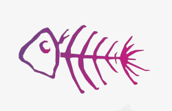 紫色鱼骨紫色鱼骨简笔画高清图片
