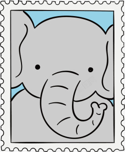灰色邮票大象邮票高清图片